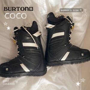 Burton Coco Women's Snowboard Boots Size 9 Black White Lace
